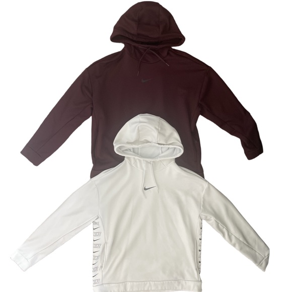 Nike Tops - Nike Fleece Hoodies - Maroon & White - Size Medium & Large